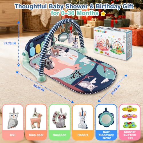 Joryuek navy blue play mat folded for storage