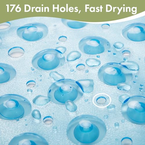 Top down view of the rectangular shower mat