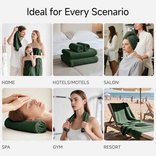 Olive Green bath towel set for bathroom