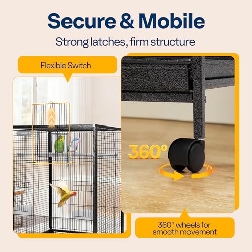 Safety latch mechanism on VIVOHOME steel cage