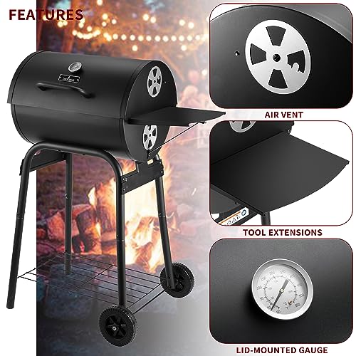Adjustable charcoal pan mechanism