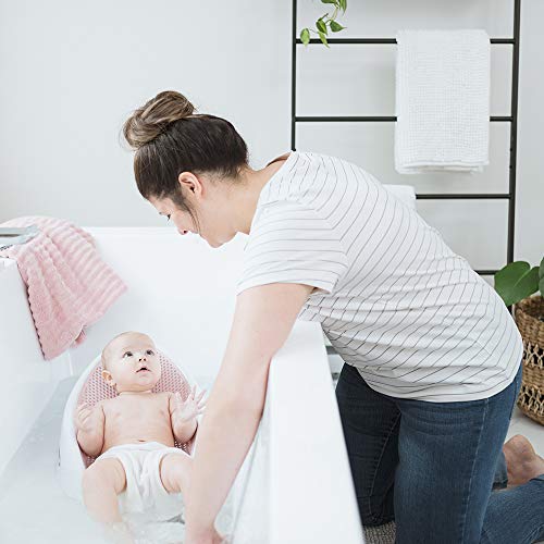 Angelcare Baby Bath Support Pink in bathtub