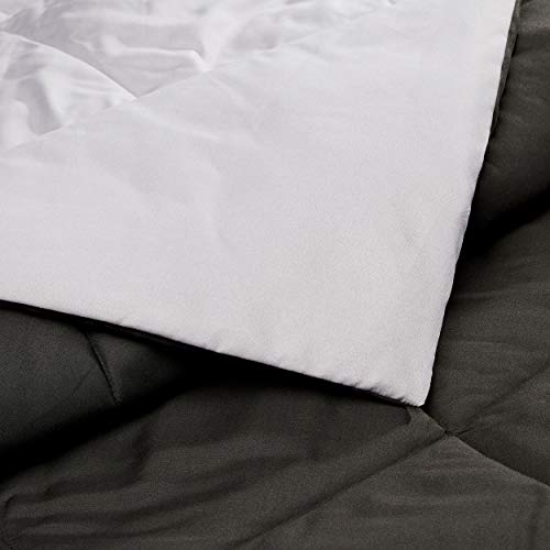 Grey side of the reversible twin comforter