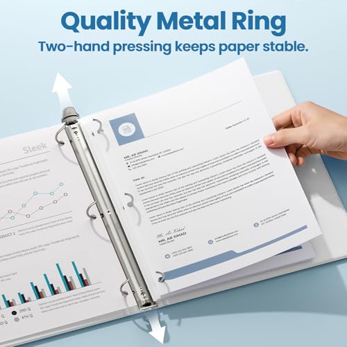 SUNEE 1.5 Inch 3 Ring Binders open ring mechanism