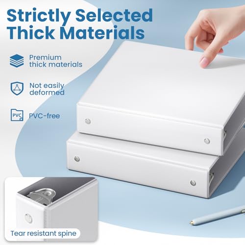SUNEE 1.5 Inch 3 Ring Binders interior pockets