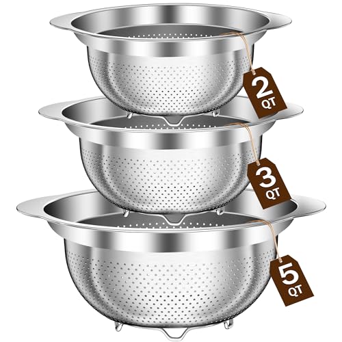 STOCKPOT 3-piece stainless steel colander set
