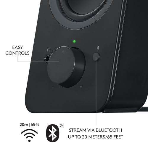 Logitech Z207 stereo speakers active driver view