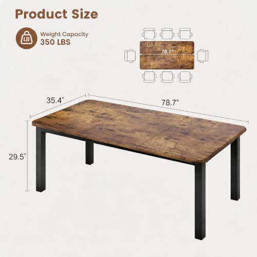 Garvee large kitchen table rustic brown surface