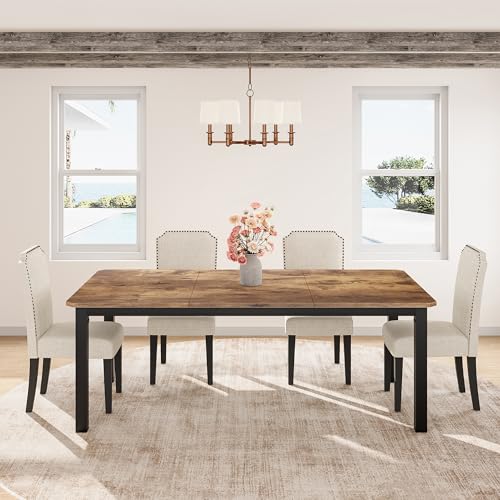 Garvee industrial dining table matte black metal frame