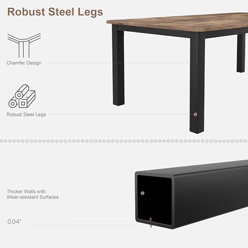 Garvee kitchen table showing legroom and seating space