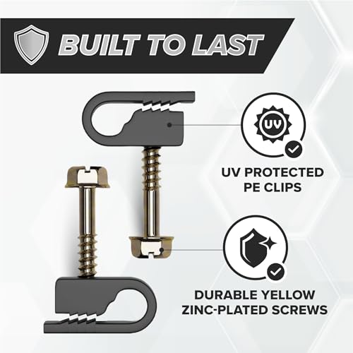 Side view of single cable clip and screw
