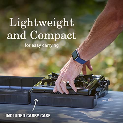 Coleman portable stove inside its carry case