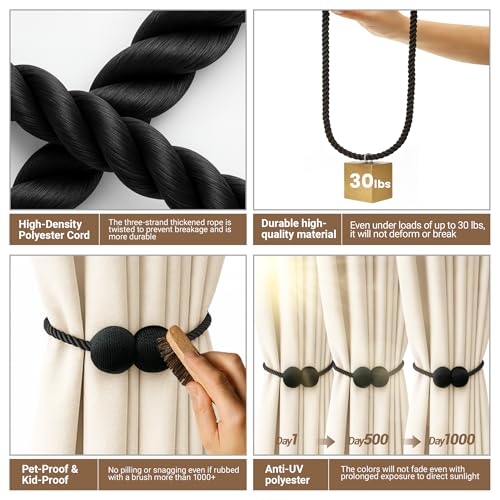 Pair of Hion magnetic tiebacks for home