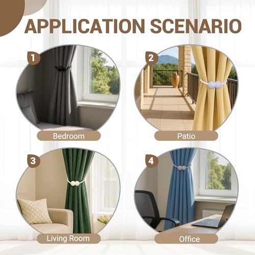 Hion curtain holdbacks on bedroom curtains