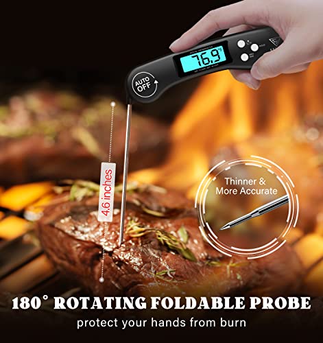 Digital thermometer with probe extended