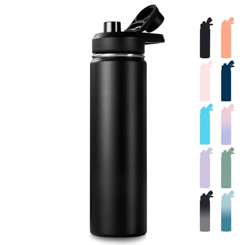Fijinhom 24 oz insulated water bottle black