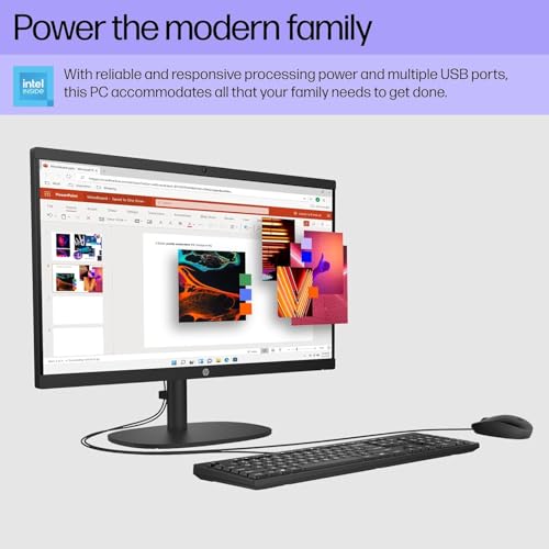 HP 22-inch All-in-One side profile showing ports