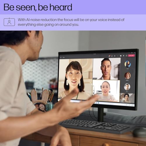Close up of HP 22-inch display and webcam