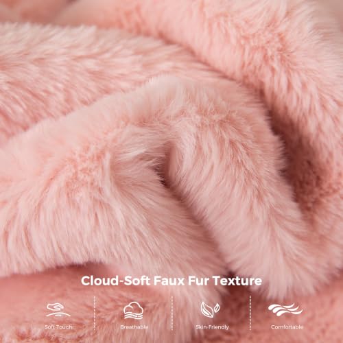 Plush pink fabric close up