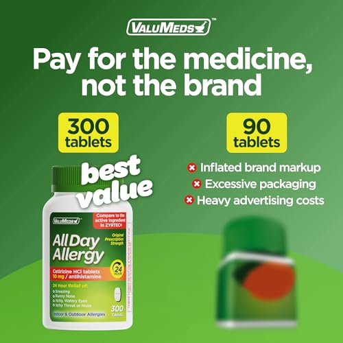 Supplement facts label on ValuMeds allergy caplets