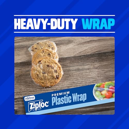 Ziploc wrap roll pulled for application