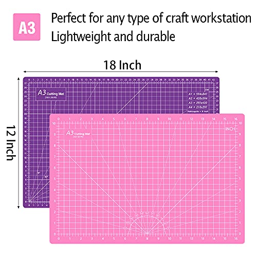 Pink and purple self-healing mat surface