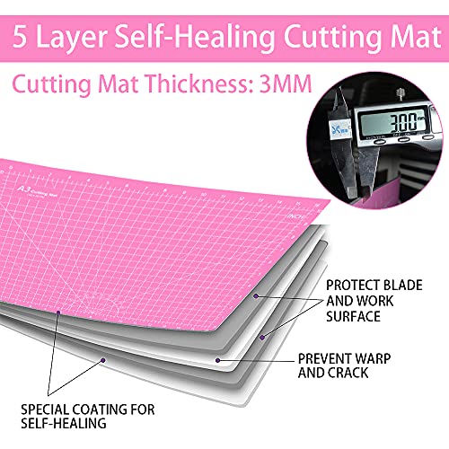 A3 craft mat showing imperial measurements