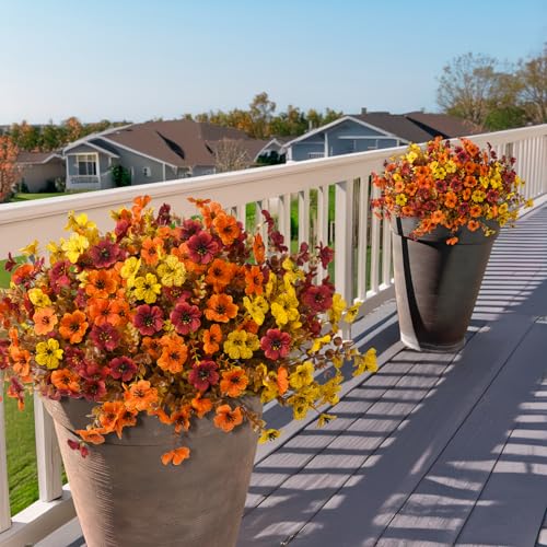 Set of 12 vibrant autumn colored daisy bundles