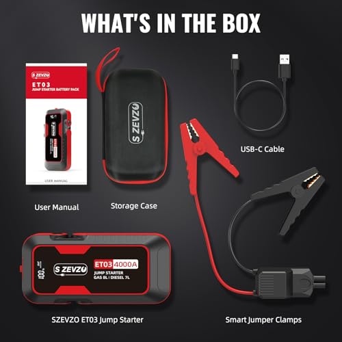 S ZEVZO ET03 jump starter showing USB ports