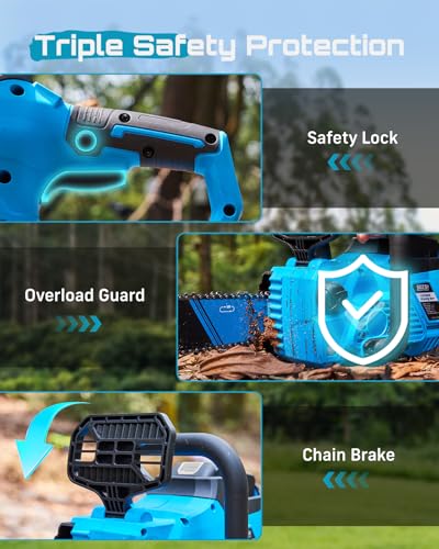 Included safety goggles and gloves for Seesii chainsaw kit
