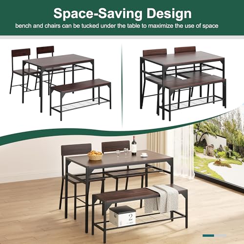 Bench with bottom storage shelf