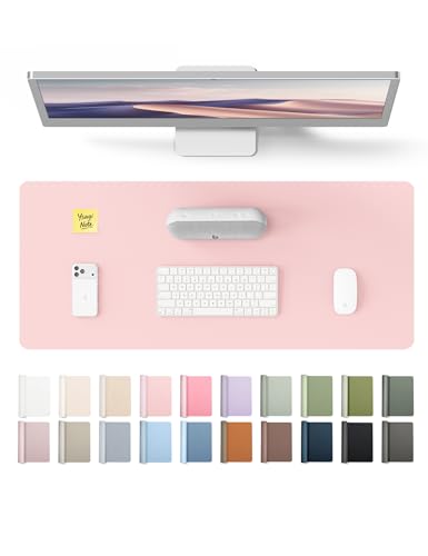 YSAGi Leather Desk Protector Light Pink top view