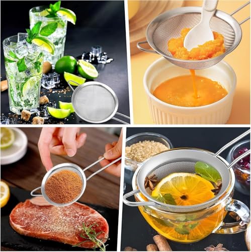 Stainless steel strainer with comfortable non-slip handle