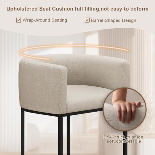 Sturdy metal base and footrest of VATROS bar stool