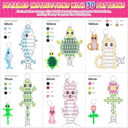 Assorted pony beads and PVC cord for crafts