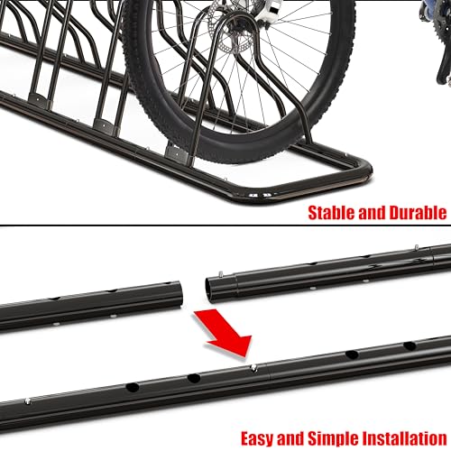 Black steel bike rack slot detail