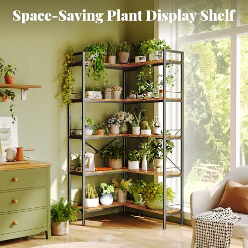 Side profile of Huuger 10-shelf display unit