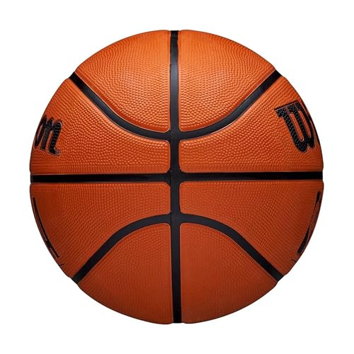 Side profile of brown Wilson outdoor basketball