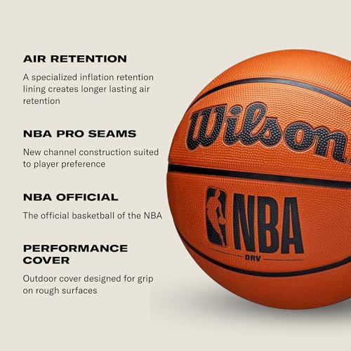 NBA logo detail on WILSON NBA DRV series ball