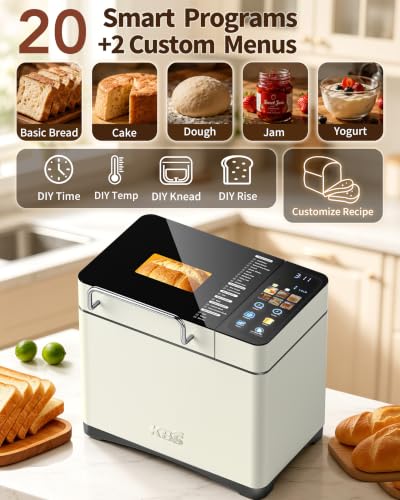 Close up of the KBS bread machine color touchscreen