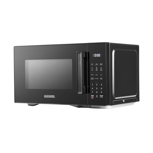 Countertop microwave showing child safety lock