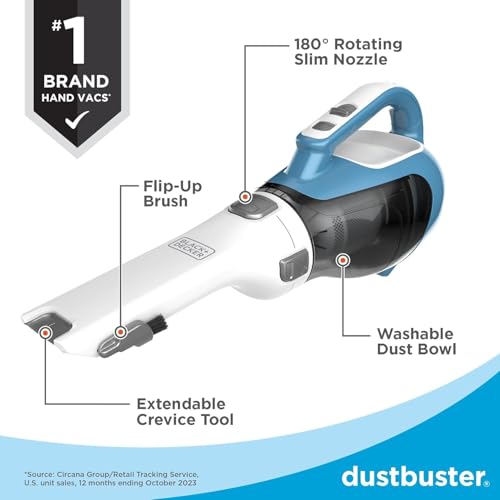 Blue cordless vacuum on charging station