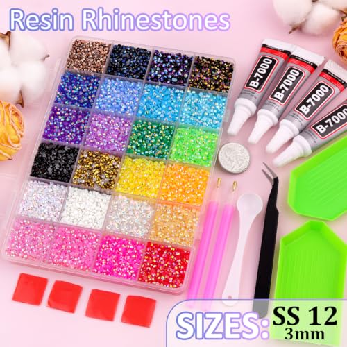 Close up of 3mm multicolor flatback rhinestones