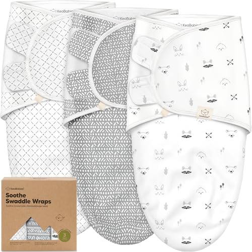 KeaBabies 3-pack swaddle set in Nordic