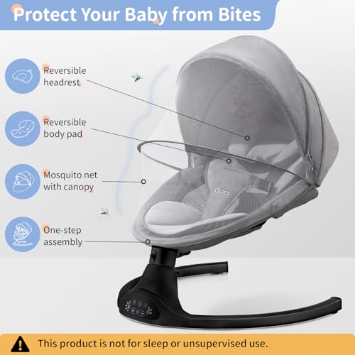 Larex baby swing side profile showing motion