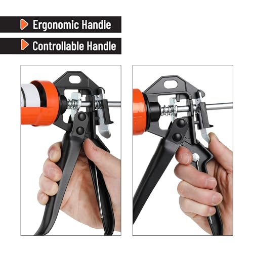 Hanging hook feature on caulking tool
