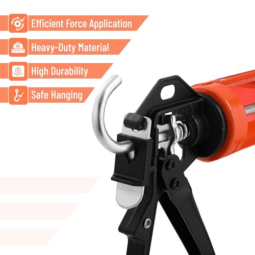 Caulking gun loaded with standard cartridge