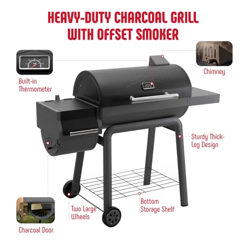 Adjustable air vent on Feasto smoker grill