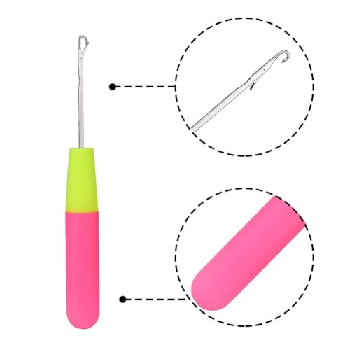 Close up of crochet needle hooks