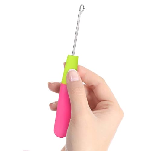 Pink handle crochet tool for hair